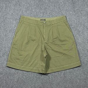 AYR The Barcelona Pleated Shorts Green Size 12 Twill Casual Preppy 0648